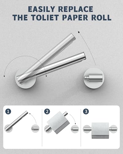 RARXTR Polished Finish Toilet Paper Holder SUS304 Stainless Steel Double Post Pivoting Toilet Paper Roll Holder Wall Mounted Toilet Tissue Holder for Commercial Bathroom RV - color: Chrome, size: Wall Mount