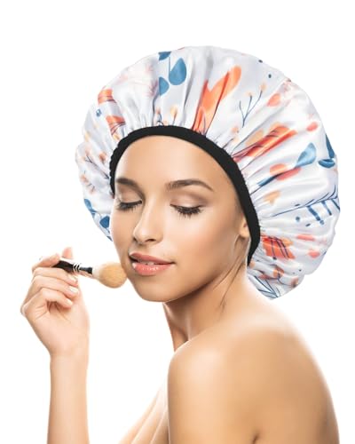 Aquior Shower Caps, Terry Lined Shower Cap for Women, Reusable Shower Cap, Triple Layer Waterproof Bath Cap, Extra Large for Women Long Hair