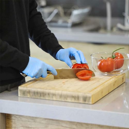 Disposable Gloves Medium, Nitrile and Vinyl Blend Material Gloves, Latex Free, 4 Mil,100 Pc. Food Grade Glove for Cleaning, Food Prep, Hair Dye, Tattoo, Blue - color: Blue, size: Medium-100pc