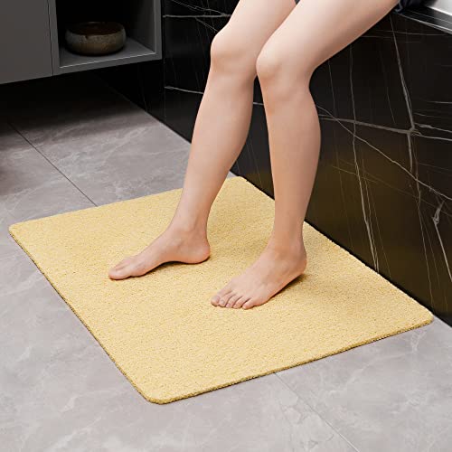 HITSLAM Shower mat Non Slip, 24 x 32 Inch Bathtub Mat Non Slip with Drain, Soft PVC Loofah Shower Bath Mat for Tub, Quick Drying Bathroom Shower Mat, Beige - color: Beige, size: 32" x 24" (Rectangular)
