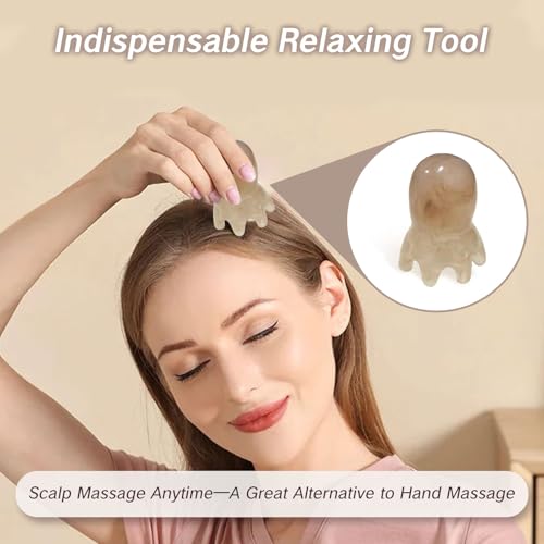 NIIIYTYB 2Pcs Head Massage Tools - Scalp Massager & Acupressure Massager for Deep Relaxation - color: Brown