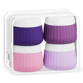 Mrsdry Travel Containers for Toiletries 4 Pack, TSA Approved Travel Size Toiletries, Travel Size Containers, With Clear Bag Leak Proof Silicone Jars, Travel Essentials Creams Jars Carrying Small Items - color: Purple, size: 3 oz