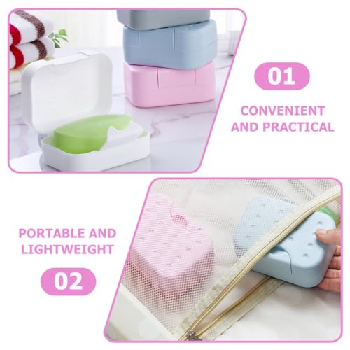 TOYANDONA 4pcs Travel Soap Box Set with Leakproof Lid Portable Plastic Bar Soap Holder Waterproof Washing Case for Bathroom and Outdoor Use