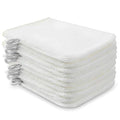 PHOGARY 10 Pack Microfiber Body Wash Mitts, Soft Face Mitten, Bath Spa Cloth, Reusable Makeup Remover Mitt Gloves, European Style Wash Cloth, 6×8 inch (White)