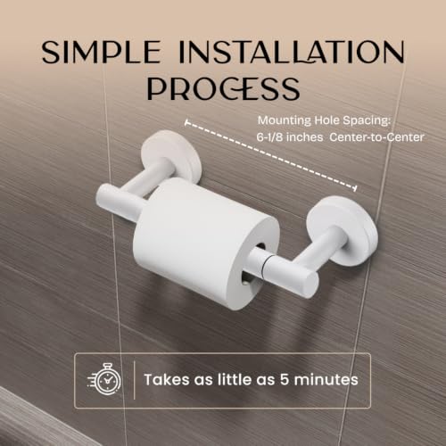 Day Moon™ - Toilet Paper Holder - Modern Roll Holder for Bathroom - 1 Pack - Wall Mount - Classic, White - color: White