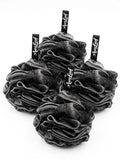 Charcoal Shower Loofah 60g - Extra Soft Bath Sponge with Hanging Ribbon, Durable Mesh Body Scrubber for Men & Women