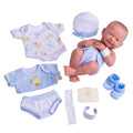 8 piece Layette Baby Doll Gift Set | JC Toys - La Newborn Nursery | 14" Life-Like Smiling Doll w/ Accessories | Blue | Ages 2+ - color: Smiling Blue