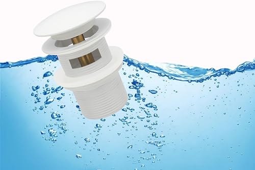 Pop-up Freestanding Bathtub Drain Stopper, Suitable and Compatible with Freestanding Bathtub Drain Rough-in Kit (White) - color: White