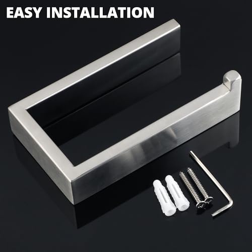 Sayayo Brushed Nickel Toilet Paper Holder Wall Mount, Toilet Tissue Holder for Bathroom Tp Holder Square, SUS304 Stainless Steel 6 Inch - color: Brushed Nickel