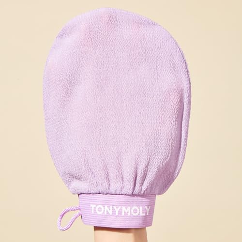 TONYMOLY Plum Bum K-Spa Exfoliating Glove – Korean Spa-Inspired Body Scrub Mitt for Deep Exfoliation, Smooth Skin & Glow, Reusable Biodegradable Viscose, 2 Pack