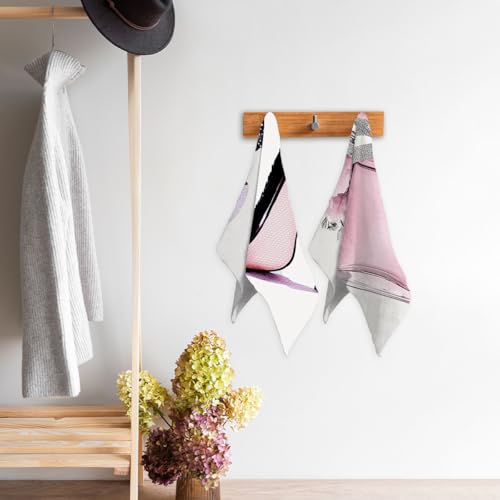 Light Pink Modern Hand Towels Set for Bathroom, Kitchen, Gym, Beach, Pool - 28"L x 14"W - 2-Piece - Polyester - Super Absorbent, Super Soft - color: Light Pink