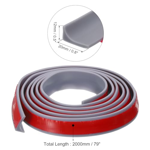 uxcell 78 Inch Collapsible Shower Barrier Stopper Water Splash Guard Blocker 79"Lx0.8"Wx0.5"H for Bathroom Kitchen Wet and Dry Separation, Gray - color: Gray, size: 79"Lx0.8"Wx0.5"H