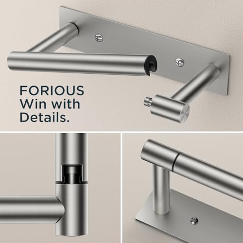 FORIOUS Toilet Paper Holder Wall Mount, Stainless Steel Rustproof Double Post Pivoting Tissue Roll Holder for Bathroom, Commercial Toilet Paper Dispenser (Stainless Steel, Modern Square 1 Pack) - color: Stainless Steel