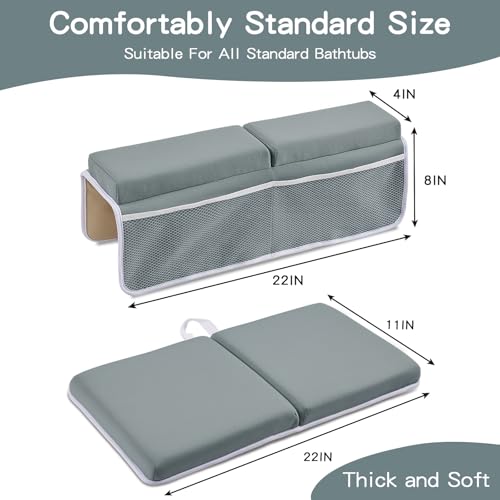 Baby Bath Kneeler and Elbow Rest Pad Set,Bath Kneeling Pad Thick Soft Quick Dry Bathtub Mat for Bathing Time,Baby Essentials Memory Foam with Toys Organizer Gifts for Parents,Dark Grey - color: Dark Grey