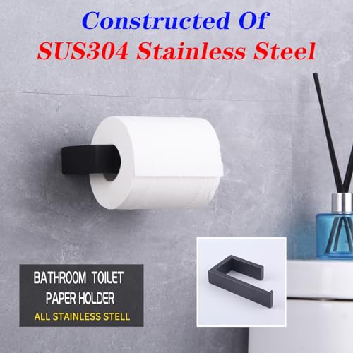 GERZWY Matte Black SUS 304 Stainless Steel Toilet Paper Holder Bathroom Paper Towel Dispenser Tissue Roll Hanger Wall Mounted HG1718-BK - color: Black