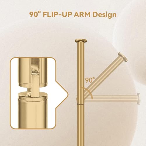 22" Stainless Steel Toilet Paper Holder freestanding,Bathroom Free Standing Toilet Paper Holders,Toilet Paper Holder Stand with Reserve Storage 3-4 Toilet Paper Rolls(Golden)