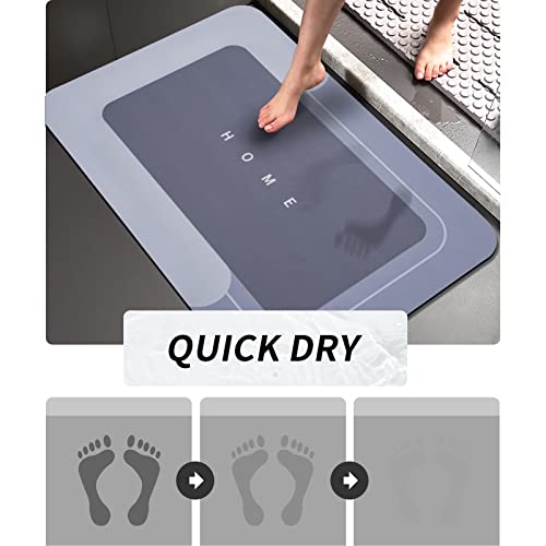 Housego 2PCS Absorbent Bath Mat Magic Rug Sets, Quick Drying Bath Mat Non-Slip Floor Rug Rubber Backed for Bathroom Kitchen Shower Sink, Water Absorbent (19.7''x23.6''+19.7''x31.9'', Blue) - color: Blue, size: 2 PCS (19.7" x 23.6", 19.7" x 31.9")