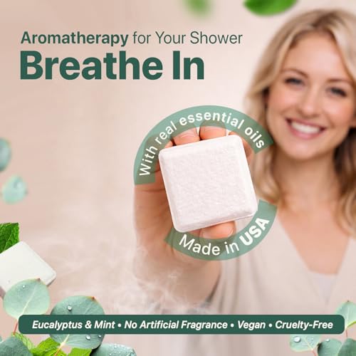 Shower Steamers Aromatherapy - USA Made | Natural Ingredients & Eucalyptus Essential Oil, Large Shower Bombs, Relaxation Spa Gifts for Women & Men - size: 7 Count (Pack of 1)