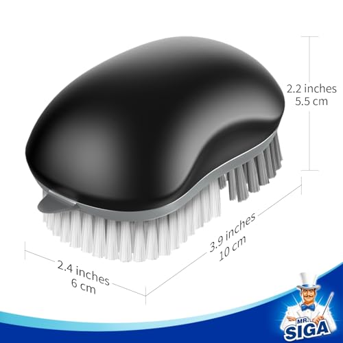 MR.SIGA Fruit and Vegetable Cleaning Brush with Non Slip Comfortable Grip, Pack of 2, Black - color: Black
