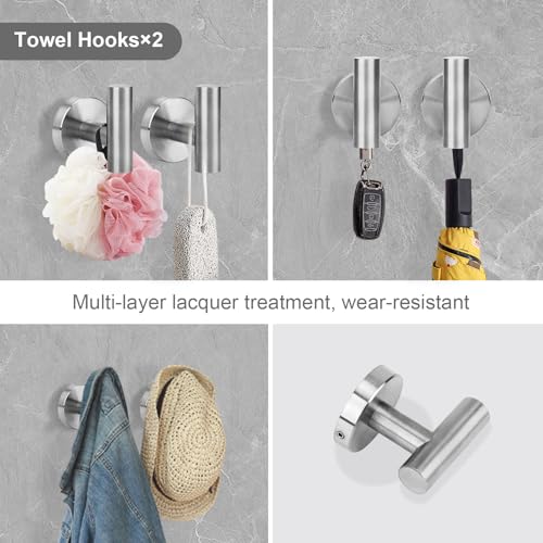 Brushed Nickel Bathroom Hardware Accessories Set 5 Piece, Stainless Steel Bath Towel Bar Set 24 Inch,Toilet Paper Holder,Towel Ring Holder,Towel Rack Set, Brushed Nickel - color: Brushed Nickel