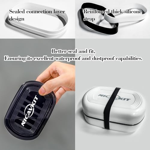 2Pack Travel Soap Container, Leakproof Travel Soap Box Bar Soap Dish Case with Silicone Band,Portable Soap Case with Lid for Bathroom, Camping, Gym, Travel - color: 2pcs Travel Soap Case
