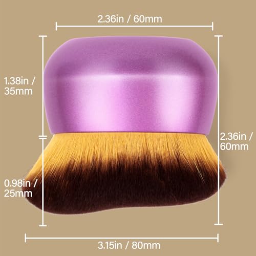 Extra Large Body Makeup Brush For Self Tanner, Leg Makeup &Bronzer Blend,75 mm Wide-headed Kabuki Brush Provides More Even &Pretty Application, Sunscreen Face& Back Makeup Brush, Wet&Dry Use- Purple - color: Purple