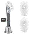 Soap Dispensing Replacement Dish Brush Storage Set with 2 PCS Brush Refills & Holder - RIMAY Dispenser Scrub Cleaning Scrubber Kitchen Dishwashing Dish Wand Handle for Dishes/Pans/Pots/Sink(Black) - color: Black