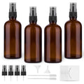 Amber Glass Spray Bottles, 4 oz Small Spray Bottles Fine Mist, Set of 4 (Amber)
