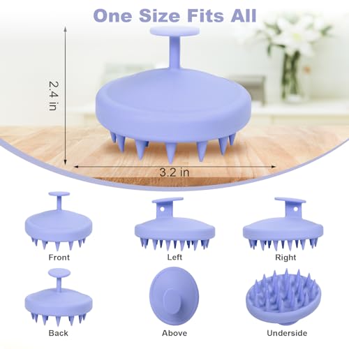 Meartchy Silicone Scalp Massager, Scalp Scrubber for Hair Growth with Soft Bristles, Scalp Exfoliator Brush Dandruff Removal Shampoo Brush for Wet Dry Scalp Care (Light Purple) - color: Light Purple