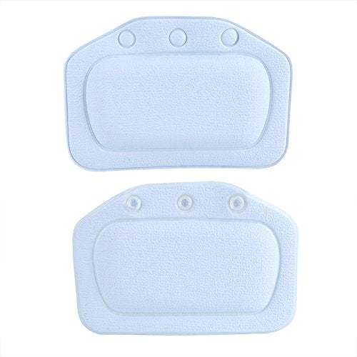 Bath Pillow Bathtub Pillow, Non Slip Tub Head Neck Back Support Cushion Soft Foam Padded Headrest for Home Spa Relaxing Bathroom (Blue)
