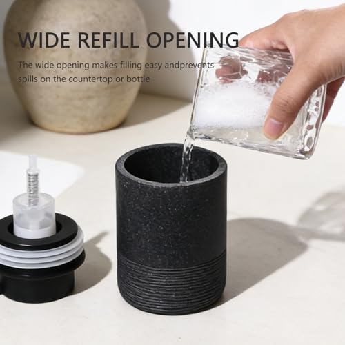 Resin Foaming Soap Dispenser, 11 OZ Bathroom & Kitchen Foam Soap Dispenser, Easy Press Pump, Refillable Hand Soap Dispenser, Modern Decor (Black) - color: Black