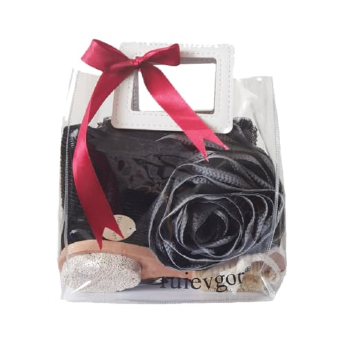 loofah Set loofah Gift Set Bath Puff, Back Scrubber Exfoliating Cloth, Foot Care Tools & Soap Pouch -Exfoliating_ Bath & Shower Set for Men & Women - Gift-Ready Packaging for Bathroom Essentials