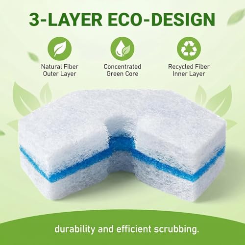 50PCS Toilet Bowl Cleaner Refills, Disposable Wand Refills Compatible with Most Systems, Scrubber Refill Heads for Bathroom Cleaning