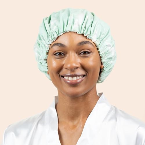 EcoTools XL Shower Cap, Large Hair Cap For Shower Or Bath, Protect Hair & Keep Dry, Reusable & Waterproof Material, Comfortable Fit For All Hair Types & Head Sizes, Cruelty-Free & Vegan, 1 Count