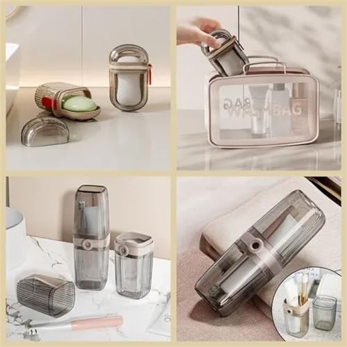 Travel Soap Case Toothbrush Cup Set, Portable Soap Holder, Soap Travel Case, Travel Bar Soap Case with Lid, Leakproof Travel Soap Dish, Bar of Soap Travel Case for Bathroom, Camping, Gym