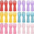 12 Pairs Rubber Cleaning Gloves for Dishwashing Reusable Kitchen Gloves for Washing Dishes and Household - size: Small