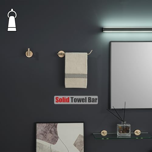 JQK Bathroom Hardware Set, 5-Piece Bath Accessories Set Champagne Bronze Wall Mount Includes 24 in Towel Bar, 9 in HT Bar, TP Holder, Towel Hook x 2, BAS105-CB - color: Champagne Bronze