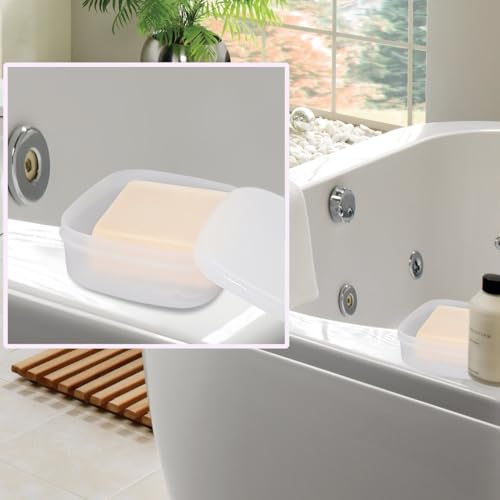 Travel Soap Dish, Soap Box Case with Bar Soap Saver Pad Portable Soap Rest for Bathroom Shower Home Outdoor Gym Fitness Vonpri (Translucent 1Pack) - color: Translucent 1pack