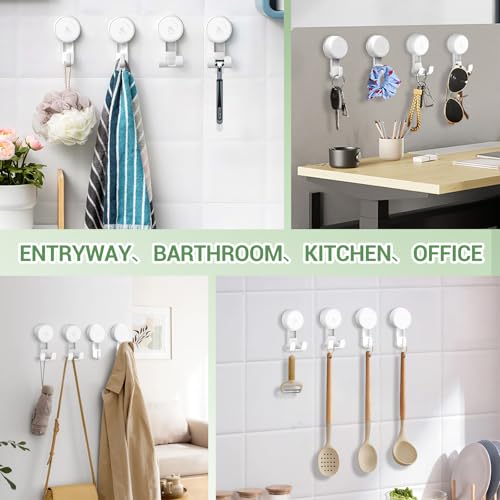 LUXEAR Suction Hooks Powerful Vacuum Suction Cup Hooks-2PACK Razor 2pack Single White - size: 2 Pack Single & 2 Pack Razor