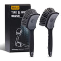 BMLEI Wheel & Tire Brush Set, 2 Pack Car Wheel Brush & Tire Cleaner Brushes, Soft Bristle Rim Brush and Stiff Tire Scrub Brush, Scratch-Free Wheel Cleaning Kit for Car Detailing, Trucks, SUVs - color: Gray&black
