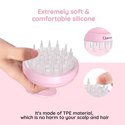 Electric Cordless Hair Scalp Massager, Portable Head Scratching Scrubber with 2 Modes Vibration Comb for Hair Growth, Deep Cleansing and Stress Relaxation - color: Pink