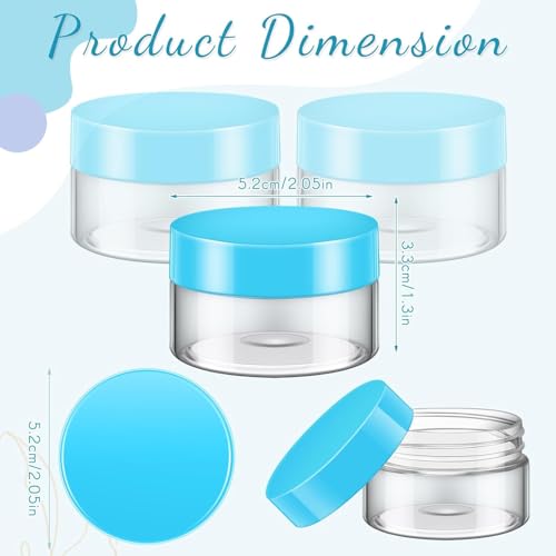 Patelai 4 Pieces Round Wide-mouth Leak Proof Plastic Container Jars with Lids for Travel Storage Makeup Beauty Products Face Creams Oils Salves Ointments DIY Making(1 Ounce,Blue) - color: Blue, size: 1 Ounce