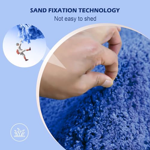 Bathroom Rugs Sets 3 Piece with Adjustable Toilet Seat Cover 17.5"x 15" Machine Washable Bath Rug Set with TPR Non Slip Rubber Backing Solid Bath Mat Set for Luxury Bathroom Decoration - color: Blue