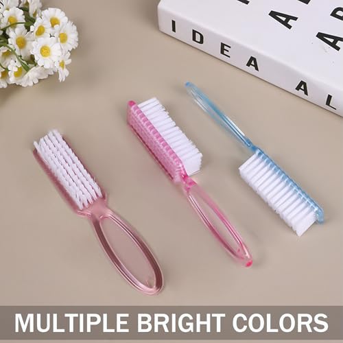 6 PCS Handle Grip Nail Brush,Hand Fingernail Cleaner Brush Manicure Tools Scrub Cleaning Brushes for Toes and Nails Cleaner (Multicolor) - color: Multicolor-6Pack