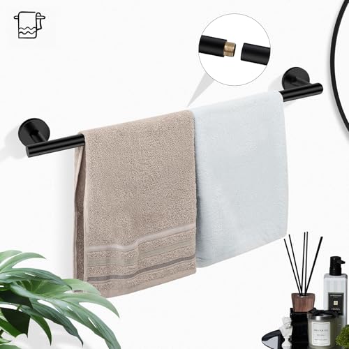 Matte Black Bathroom Hardware Set, Modern 24-Inch Towel Bar Set Wall Mounted, Towel Rack Set Black,Stainless Steel Bathroom Accessories Set Black,5-Pieces - color: Matte Black