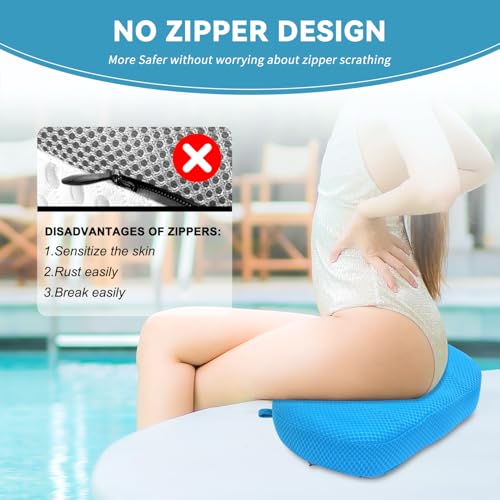 Idle Hippo Hot Tub Booster Seat, 4D Air Mesh Hot Tub Pillow with Powerful 6 Non-Slip Suction Cups, Ergonomic Booster Cushion, Quick Dry Spa Pillow for Indoor Outdoor Hot Tub-Blue - color: Blue