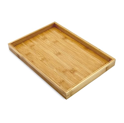 Natural Bamboo Serving Tray Platter 13 x 9 Rectangular, Bamboo - color: Bamboo, size: 13" x 9" x 1.2"