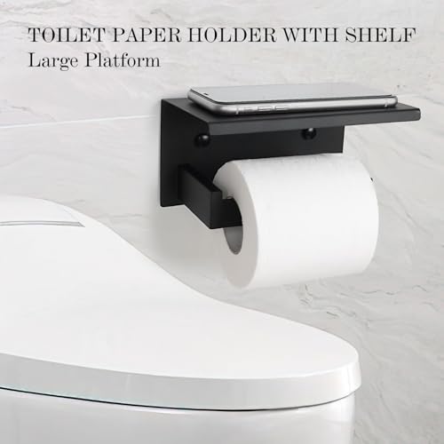 10 Pieces Black Towel Bar Set Bathroom Hardware Accessories Set Upgraded Toilet Paper Holder with Shelf Towel Holder Set for Bathroom Stainless Steel Wall Mounted 23.6in - color: 10pcs-black