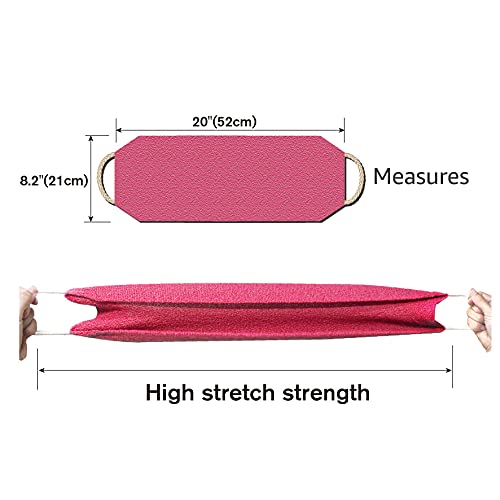 Evridwear Exfoliating Back Scrubber for Shower, Back Washer for Men Women | Loofah with Handle, Extended Length, Stretchable, Deep Cleansing for Hard-to-Reach Areas, Skin Massage (Pink) - size: Pink Back Scrubber