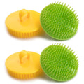 Aroveea Hair Scalp Brush Dandruff Cleaning Brush Shower Scalp Shampoo Brush Scalp Massager Pack of 4(Green and Yellow) - color: Green